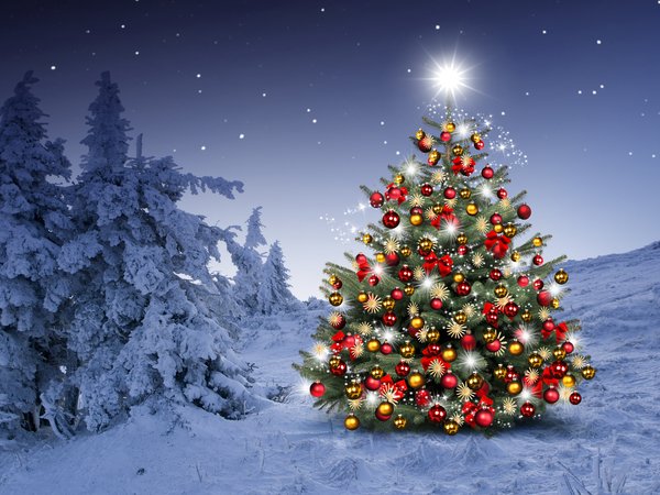 christmas, christmas tree, decoration, happy, merry christmas, night, snow, winter, Xmas, елки, зима, новогодняя елка, новый год, рождество, снег, снежинки, украшения, шары