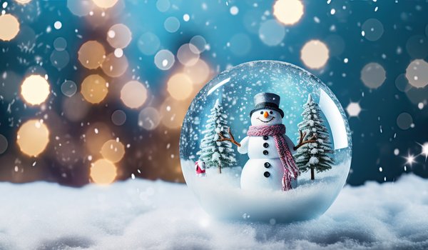 Обои на рабочий стол: christmas, cute, decoration, merry, snowman, winter, зима, новый год, рождество, снег, снеговик