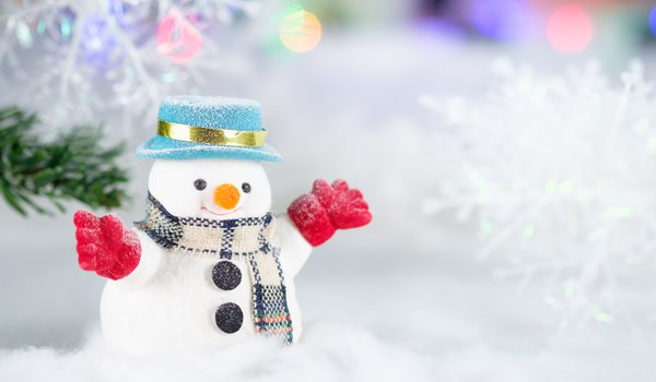 Обои на рабочий стол: christmas, decoration, happy, merry christmas, snow, snowman, winter, Xmas, зима, новый год, рождество, снег, снеговик, снежинки