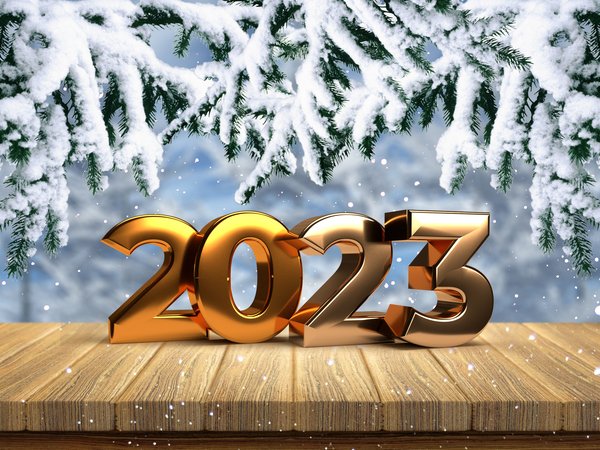 2023, 3d, decoration, design by Marika, golden, happy, metal, new year, numbers, snow, snowflakes, winter, зима, новый год, снег, снежинки, цифры