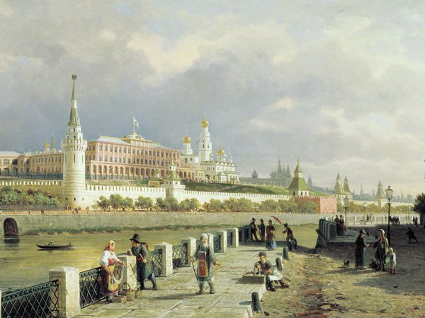 верещагин, вид московского кремля, картина