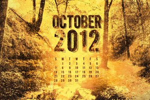 Обои на рабочий стол: october, календарь, месяц, октябрь, осень, числа