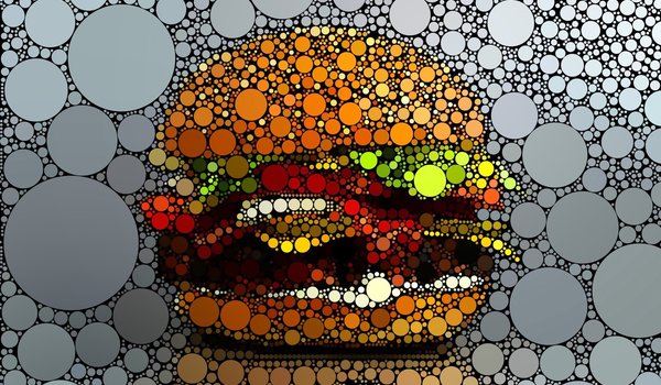 Обои на рабочий стол: гамбургер, графика, креатив, круги