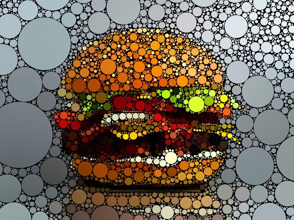 гамбургер, графика, креатив, круги