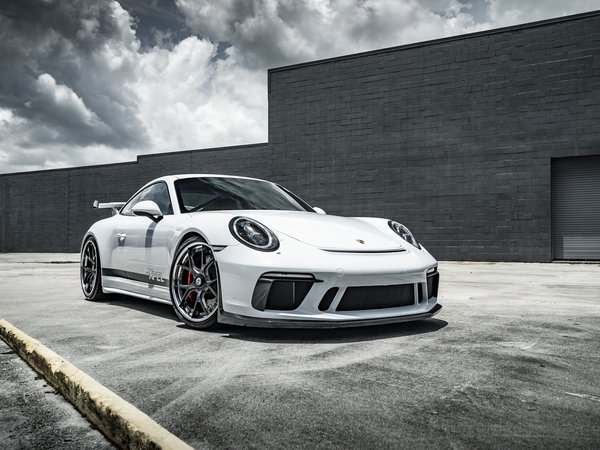 911, 992, clouds, porsche, Turbo S, VAG, white