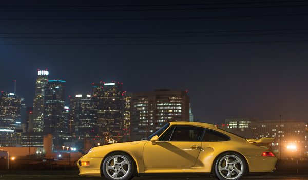 Обои на рабочий стол: 911, car, city, legend, lights, porsche, Porsche 911 Turbo S, side view