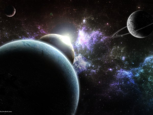 nebula, звездное скопление, кольца, планеты, спутники, туманность