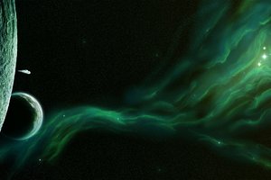 Обои на рабочий стол: rebirth and evolution, возрождение и эволюция, звезды, планеты, сияние