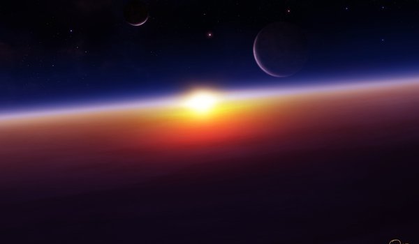 Обои на рабочий стол: sunrise, космос, планеты