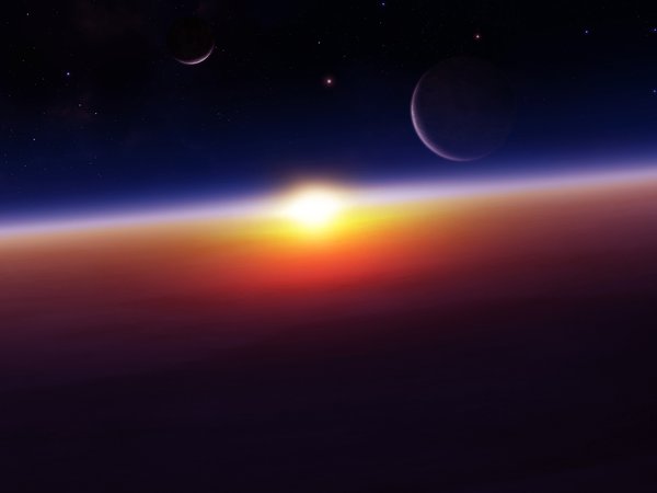 sunrise, космос, планеты