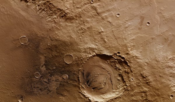 Обои на рабочий стол: кратер, марс, скиапарелли