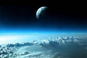 Обои на рабочий стол: космос, небо, облака, планета, ракета