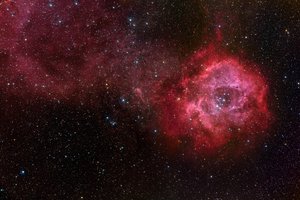 Обои на рабочий стол: NGC 2237, NGC 2244, звезды, Розетка, туманность