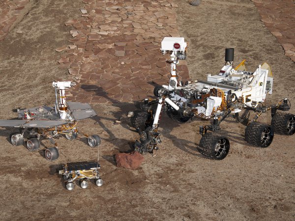 Curiosity, Mars Pathfinder, Spirit and Opportunity, Марсоходы