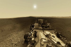 Обои на рабочий стол: Curiosity, mars, nasa, sun