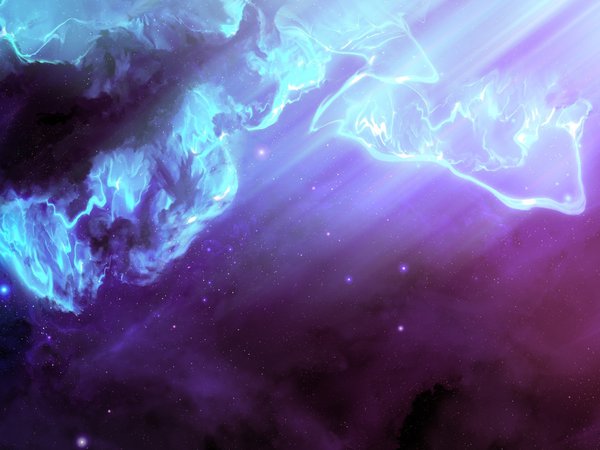 background, blue, colorful, nebula, pink, purple, rays, space, stars, universe