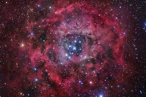 Обои на рабочий стол: rosette nebula, звезды, туманность