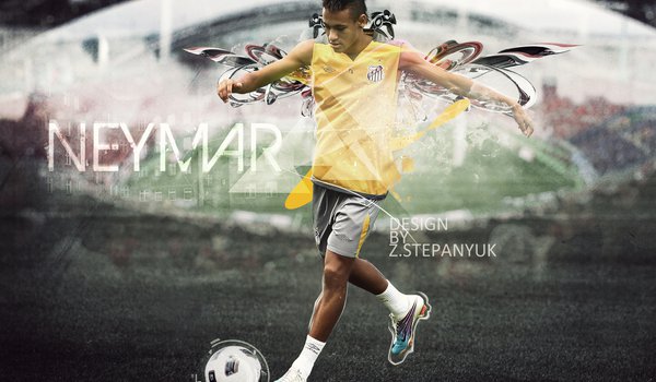 Обои на рабочий стол: 2011, football, neymar, photoshop, неймер, футбол