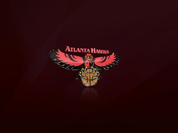 Atlanta Hawks, nba, баскетбол, красный, логотип, мяч, фон, Ястребы