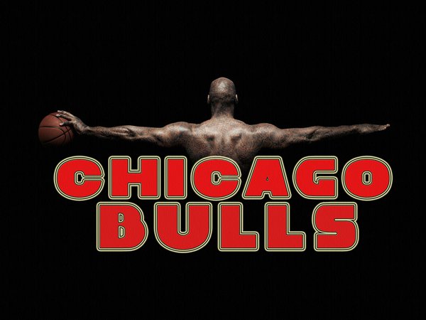 chicago bulls, nba, баскетбол, красный, мяч, название, фон, черный, Чикаго Буллз