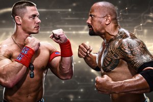 Обои на рабочий стол: Dwayne Johnson, John Cena, the rock, wwe, Джон Сина, Дуэйн Джонсон, скала