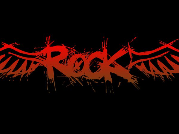 rock, крылья, надпись, рок