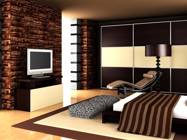 диван, дизайн, интерьер, ковер, комната, лампа, мебель, подушка, покрывало, полосы, телевизор
