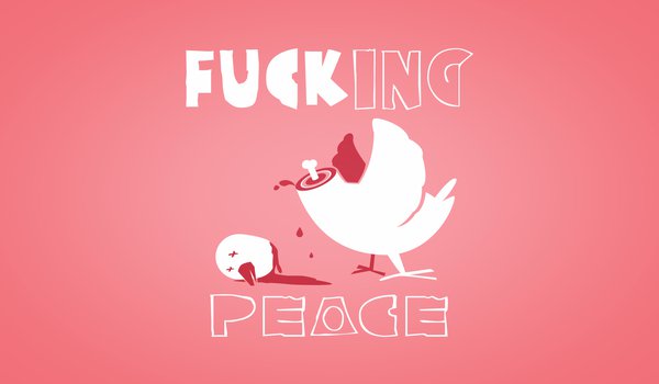 Обои на рабочий стол: peace fuck, безголовая, курица