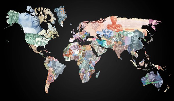 Обои на рабочий стол: валюта, карта мира, карты, континенты, страны, фон