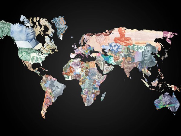 валюта, карта мира, карты, континенты, страны, фон
