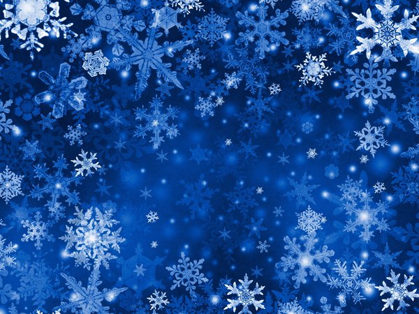 синий, снег, снежинка