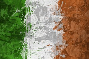 Обои на рабочий стол: flag, ireland, Poblacht na hÉireann, Republic of Ireland, ирландия, краски, Республика Ирландия, флаг