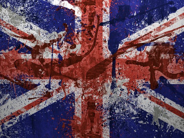 flag, great britain, великобритания, краски, флаг