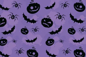 Обои на рабочий стол: bats and spiders, creepy, Halloween pumpkins, pattern, textures, жуткий, летучих мышей и пауков, текстуры, тыквы