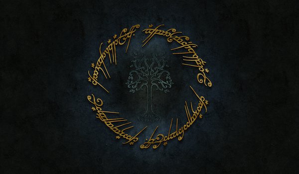 Обои на рабочий стол: gold, logo, lord of the rings, Sindarin, Tolkien