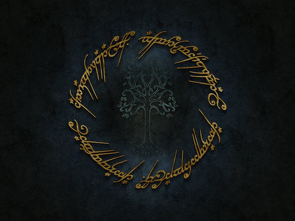 gold, logo, lord of the rings, Sindarin, Tolkien