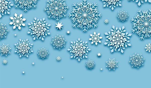 Обои на рабочий стол: background, blue, christmas, snowflakes, winter, снежинки, фон