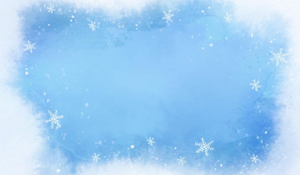 Обои на рабочий стол: background, blue, christmas, frame, snowflakes, snowy, winter, снег, снежинки, фон