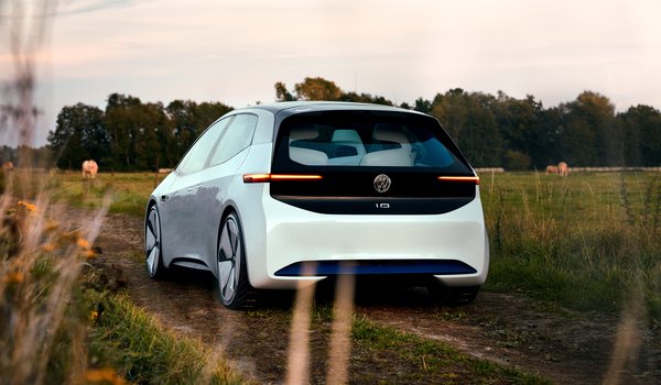 Обои на рабочий стол: concept, Electric SUV, I.D. Crozz, Volkswagen, Volkswagen I.D. Crozz, концепт, сзади, фольксваген, электромобиль