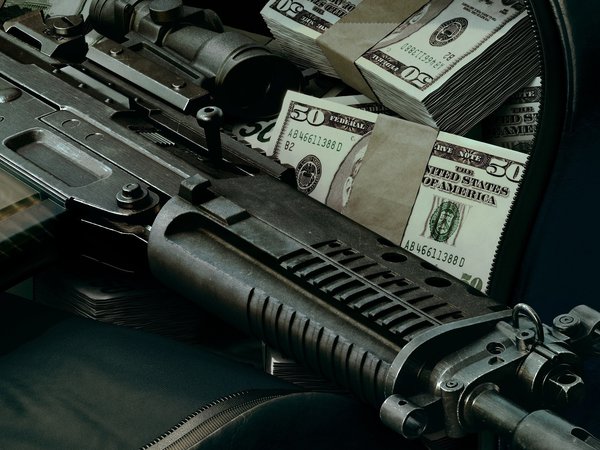 деньги, обои, оружие