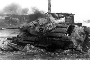 Обои на рабочий стол: война, пожар, т-34, танк