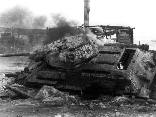 война, пожар, т-34, танк