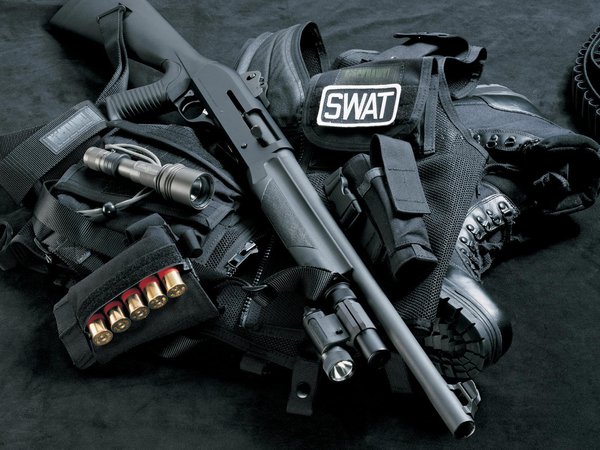 swat, дробовик, жилет, оружие