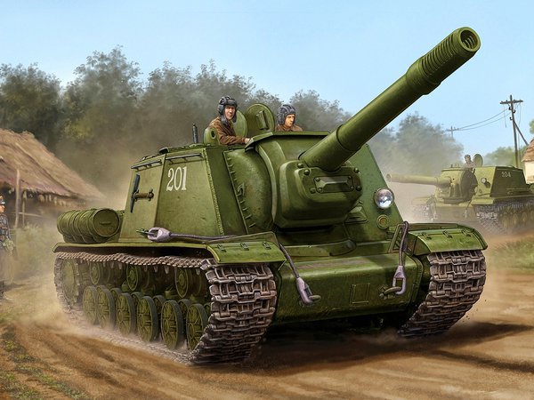 вторая мировая, зверобой, рисунок, РККА, сау, СУ-152