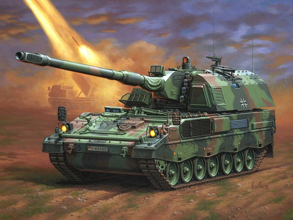 Enzo Maio, Panzerhaubitze 2000, PzH 2000, бронированная гаубица, бундесвер, германия, рисунок, самоходная артиллерийская установка, сау