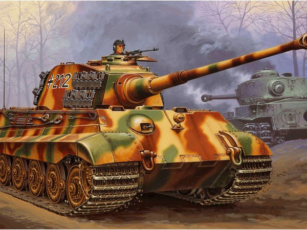henschel turret, Königstiger, PzKpfw VI Ausf. B, Sd. Kfz. 182, Tiger II, вермахт, вторая мировая, королевский тигр, немцы, рисунок, тигр 2, тяжелый танк