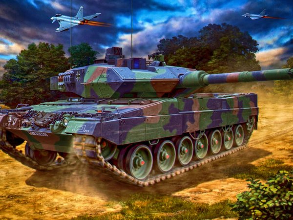 art, Leopard 2A6 Main Battle Tank, painting, tank, war