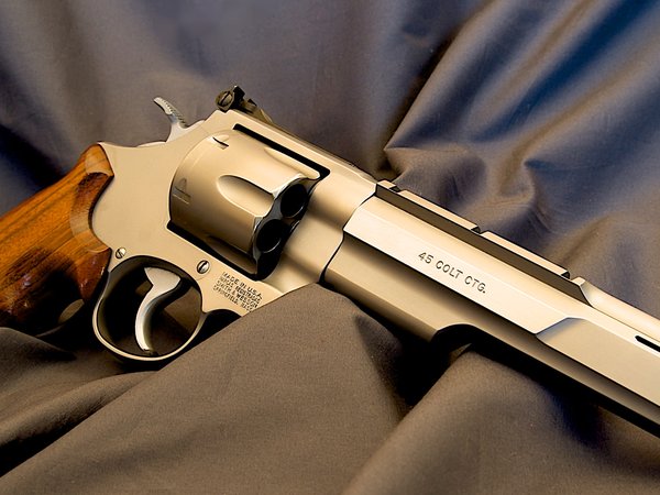45 Colt, golden, Performance Center, revolver, S, smith, weapon, wooden