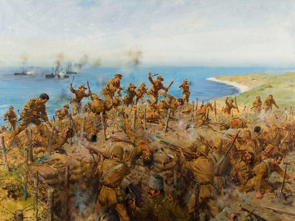 The Battle for Sari Bair, WW1, картина, масло, холст, художник Теренс Кунео