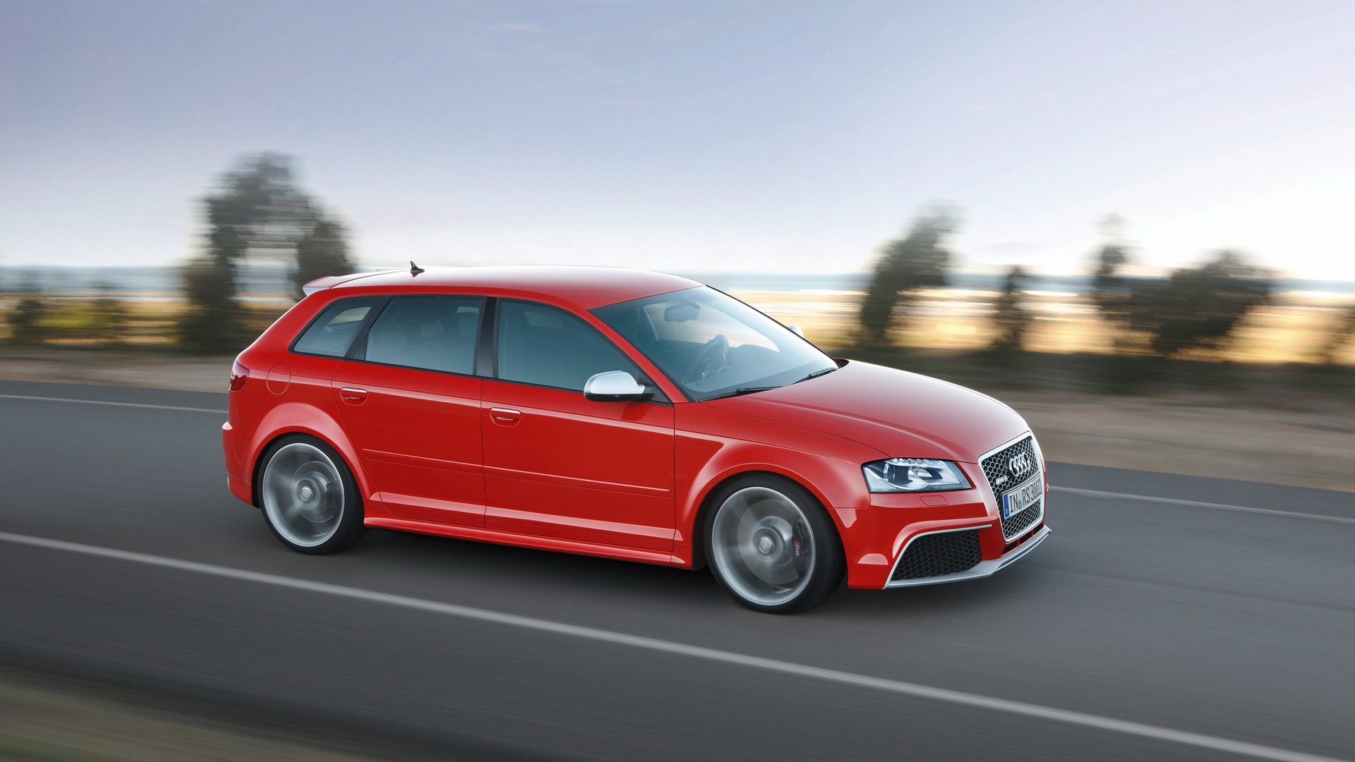 Audi, rs3, Ауди, дорога, красный